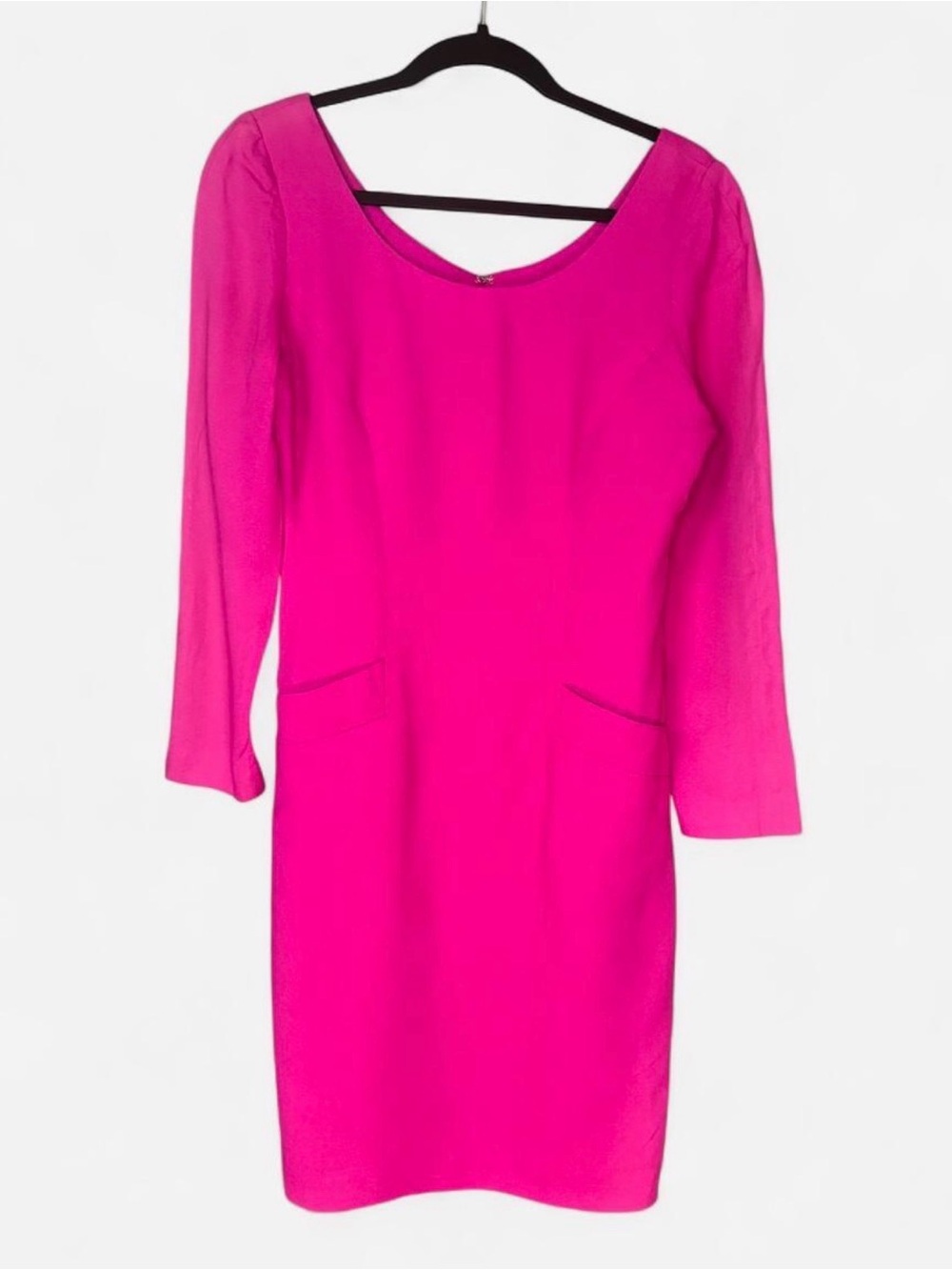 Ann Taylor Hot Pink Scoop-Neck Sheath Dress